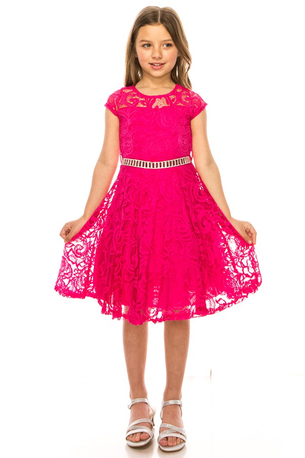 Girls Lace Party Dress Multi Colour Canada fushcia