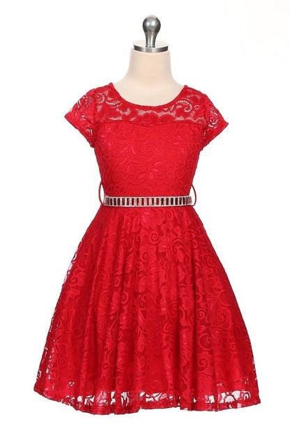 Girls Lace Party Dress Multi Colour Canada red