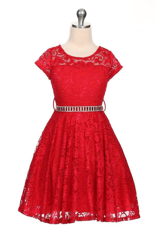 Girls Lace Party Dress Multi Colour Canada red
