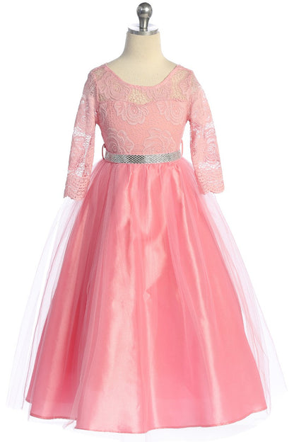 Girls Lace Top Long Sleeve Gown Multi Colour Canada