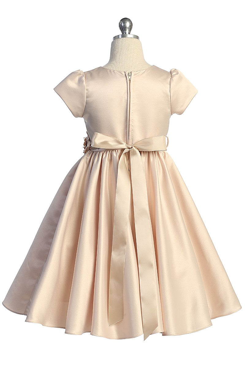 Girls Satin Dress With 3D Floral Belt Multi Colour Canada back