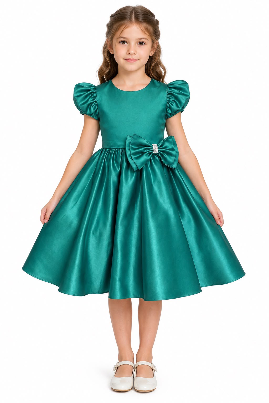 Girls Satin Formal Dress Removable Bow Multi Colour Canada 