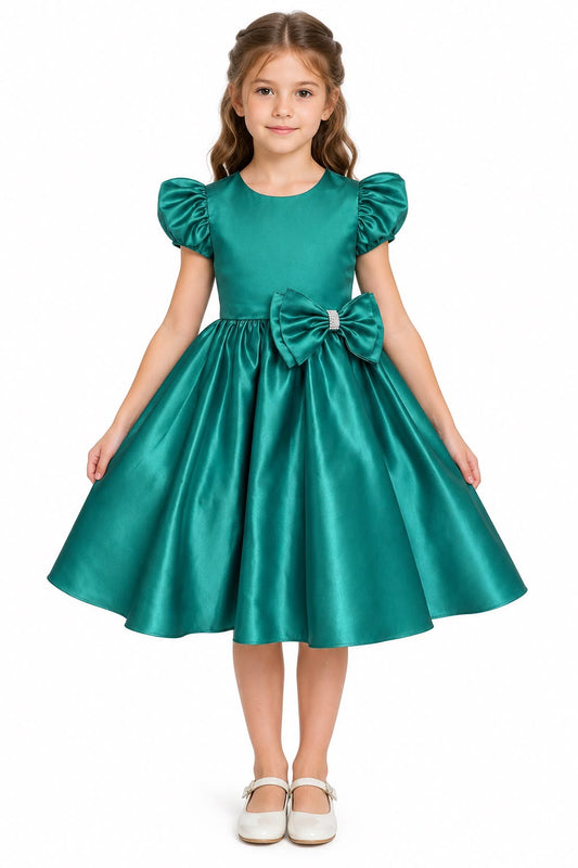 Girls Satin Formal Dress Removable Bow Multi Colour Canada 
