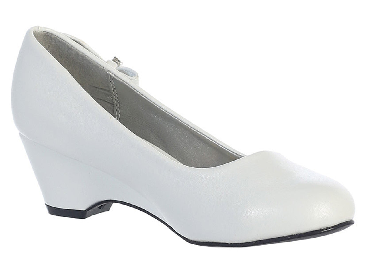 Girls Wedge Dress Shoe White Ivory Canada side