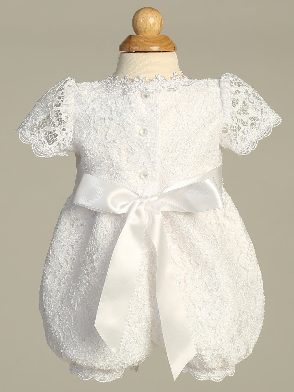 Girls White Lace Romper Baptism Christening Wedding Party Canada back