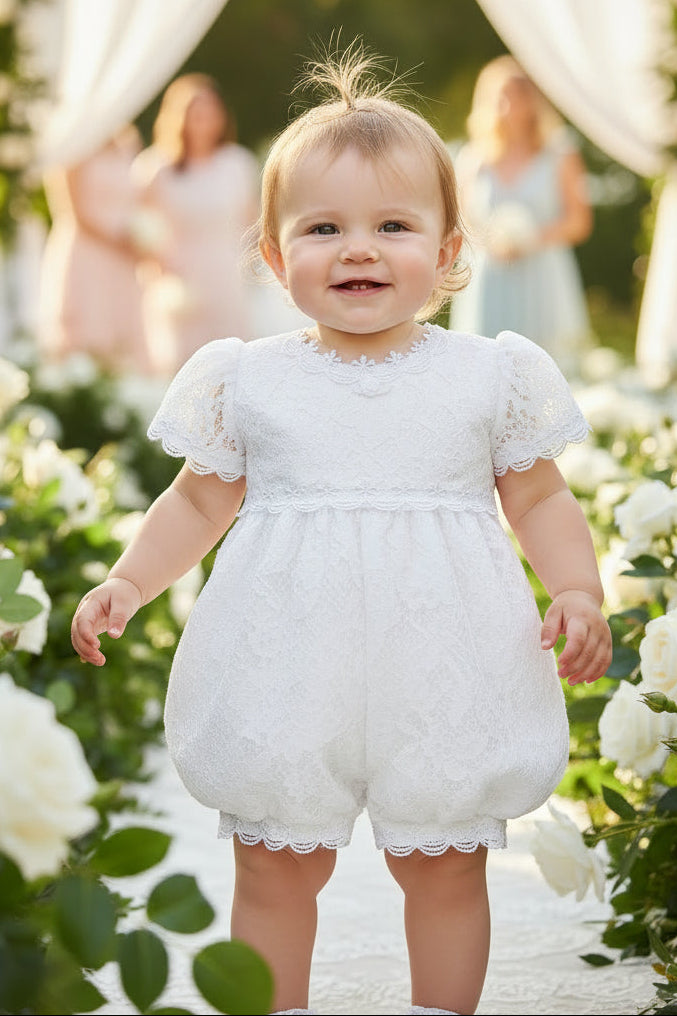 Girls White Lace Romper Baptism Christening Wedding Party Canada big