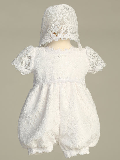 Girls White Lace Romper Baptism Christening Wedding Party Canada close up