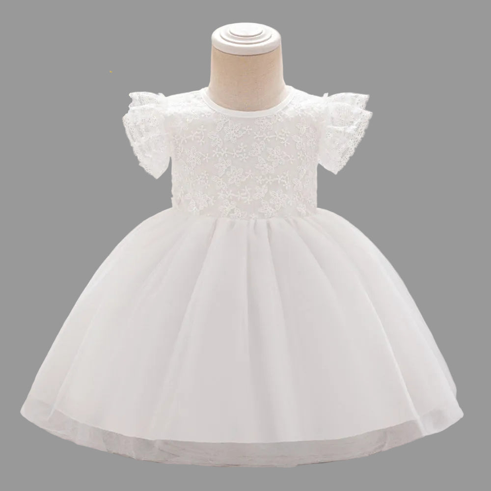 Butterfly Sleeve Baptism Christening Dress White Canada