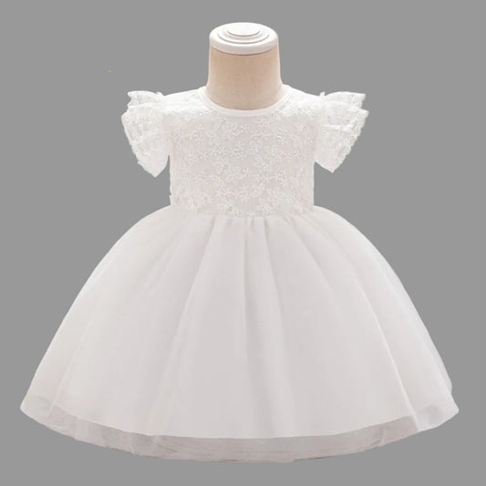 Butterfly Sleeve Baptism Christening Dress White Canada