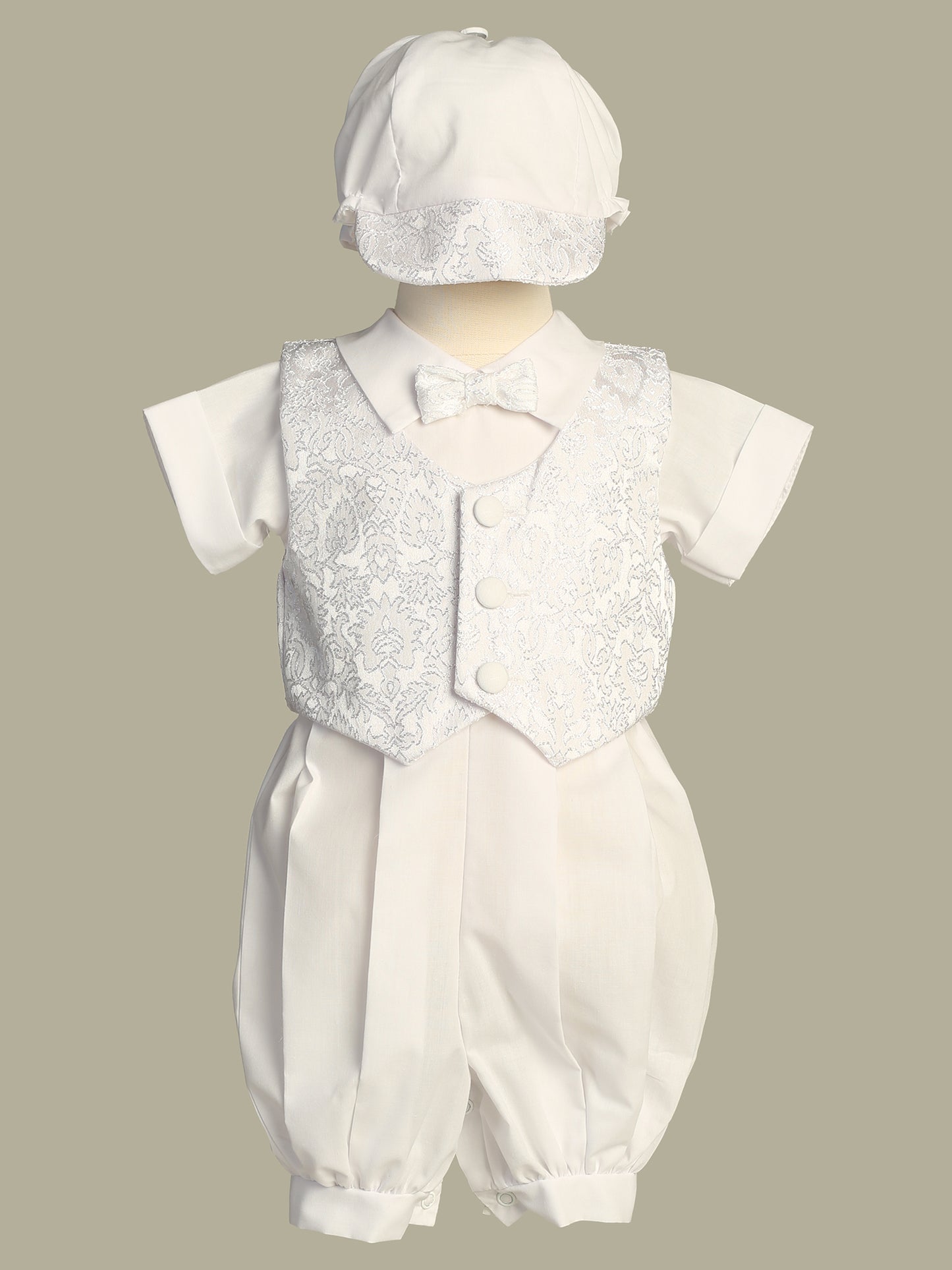 Jacquard Vest Overlay Baptism Christening Romper Cotton Mix  Canada