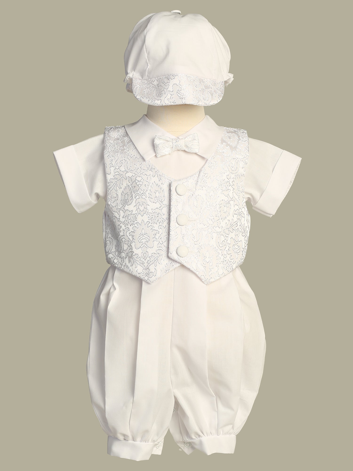 Jacquard Vest Overlay Baptism Christening Romper Cotton Mix  Canada