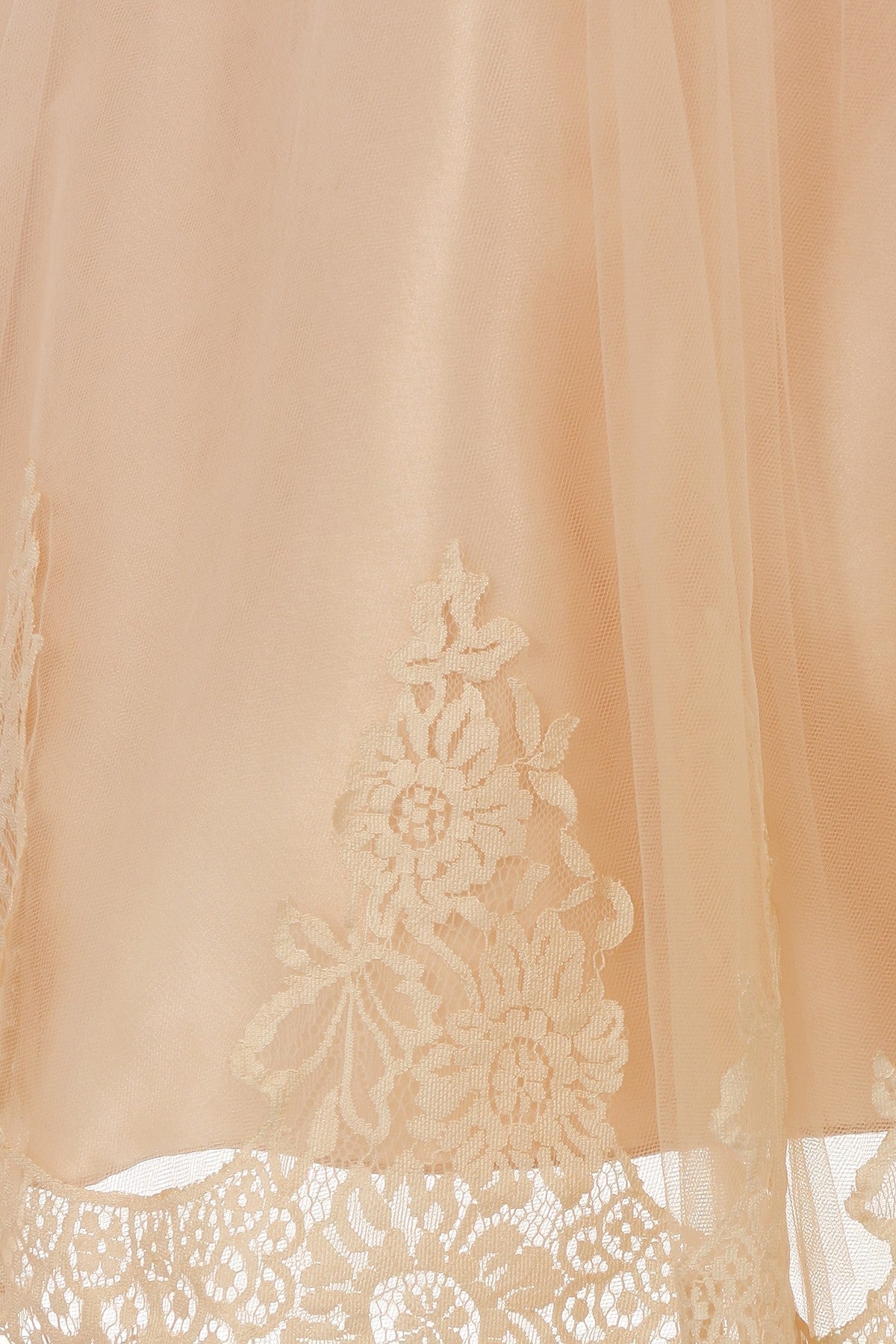 Lace Illusion Flower Girl Dress Pink Bottom View