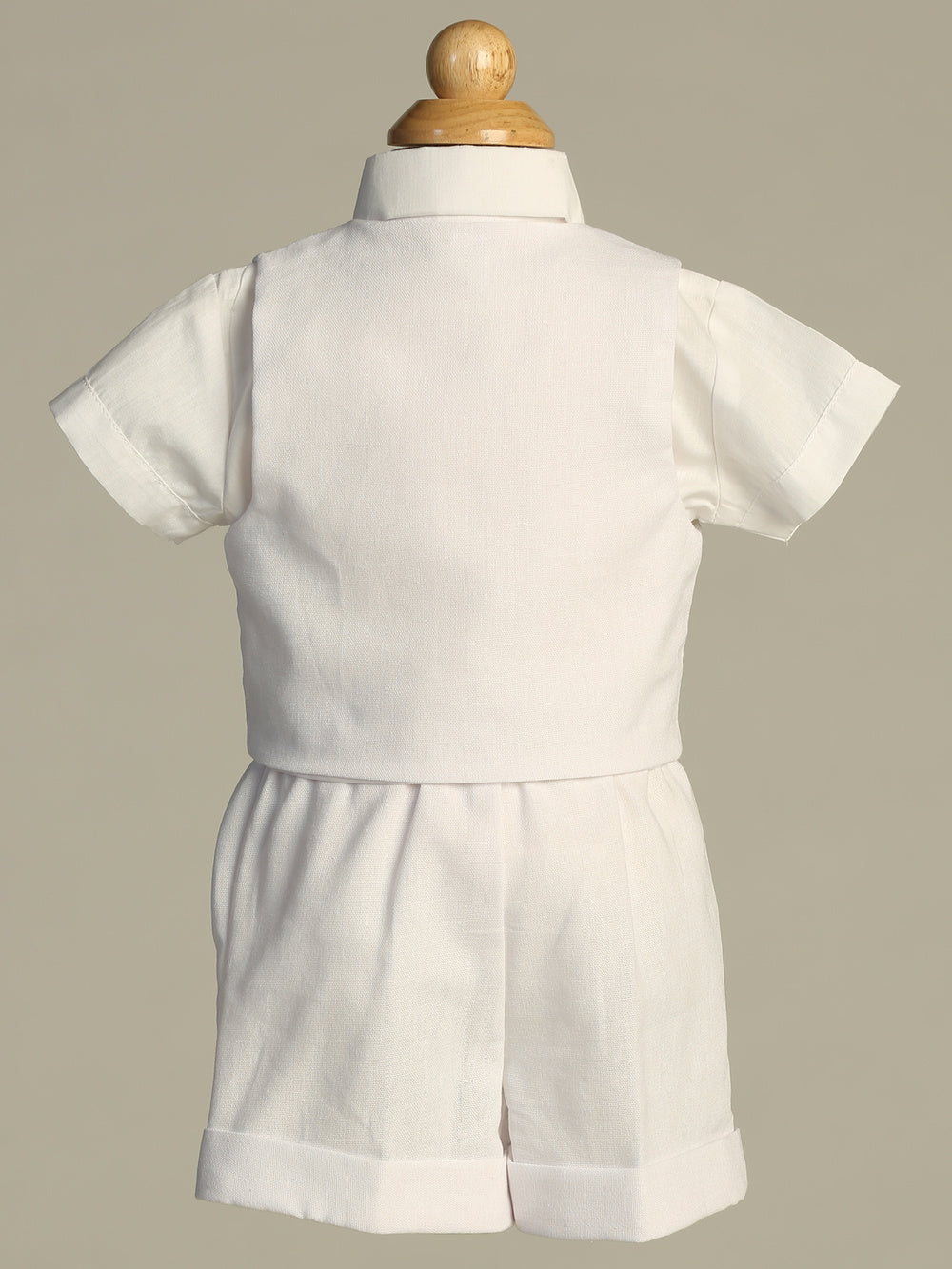 Linen Mix Boys Vest & Short Set 5 Piece White Canada back