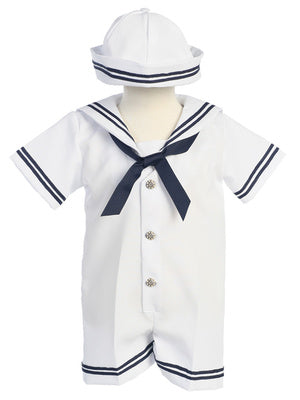 Lito Sailor Romper With Hat Infants White Canada