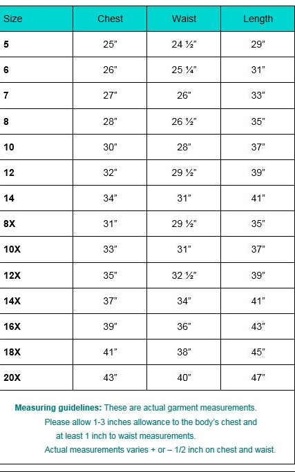 Lito plus size girls dress chart standard