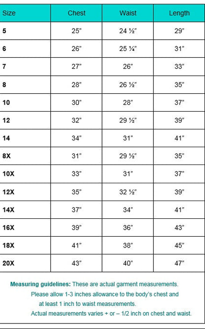 Lito plus size girls dress chart standard