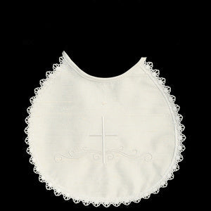 Lito silk bib baptism christening lace trim Canada