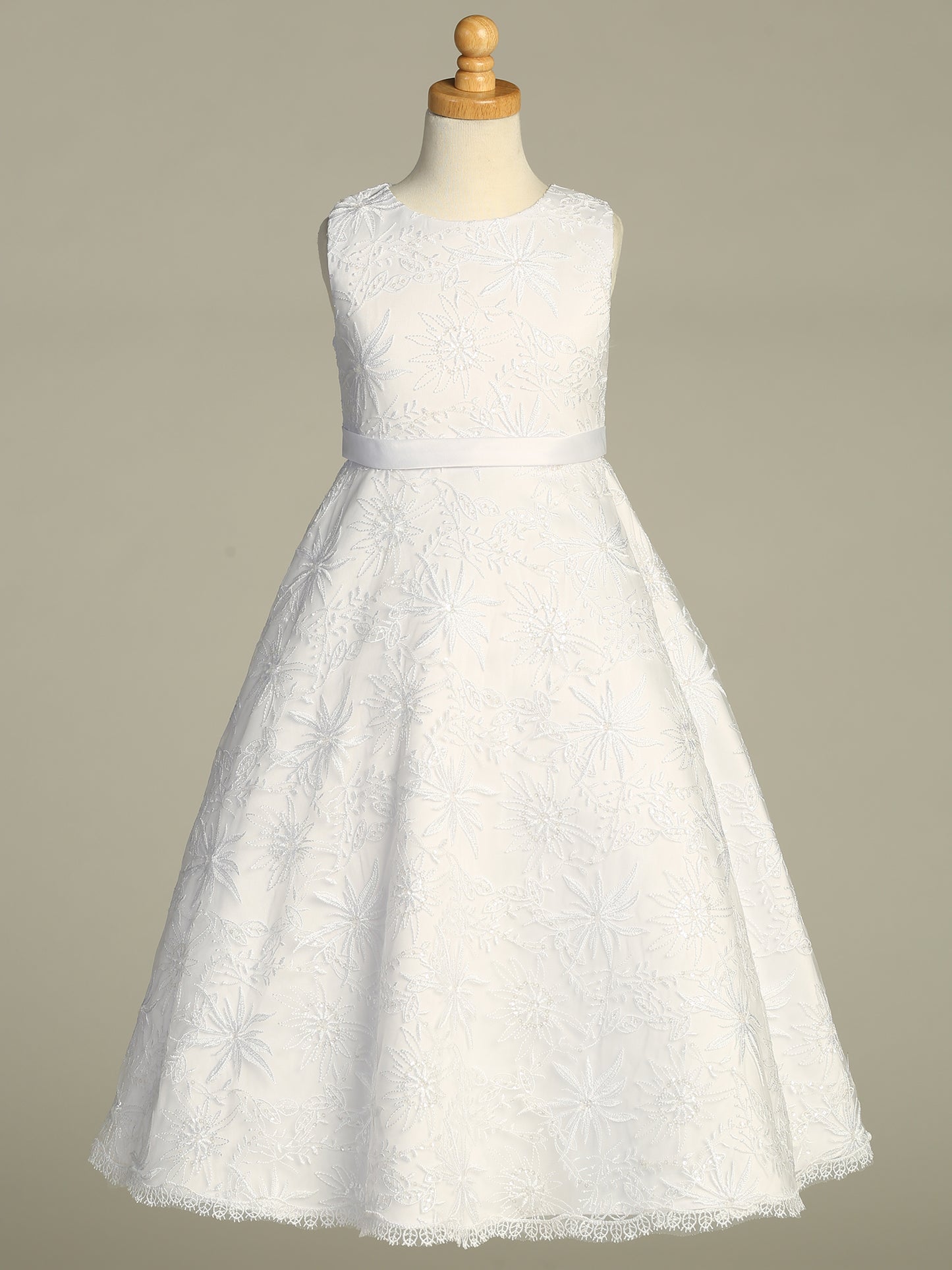 Lovely Embroidered A-Line White Girls Dress Plus Size Canada