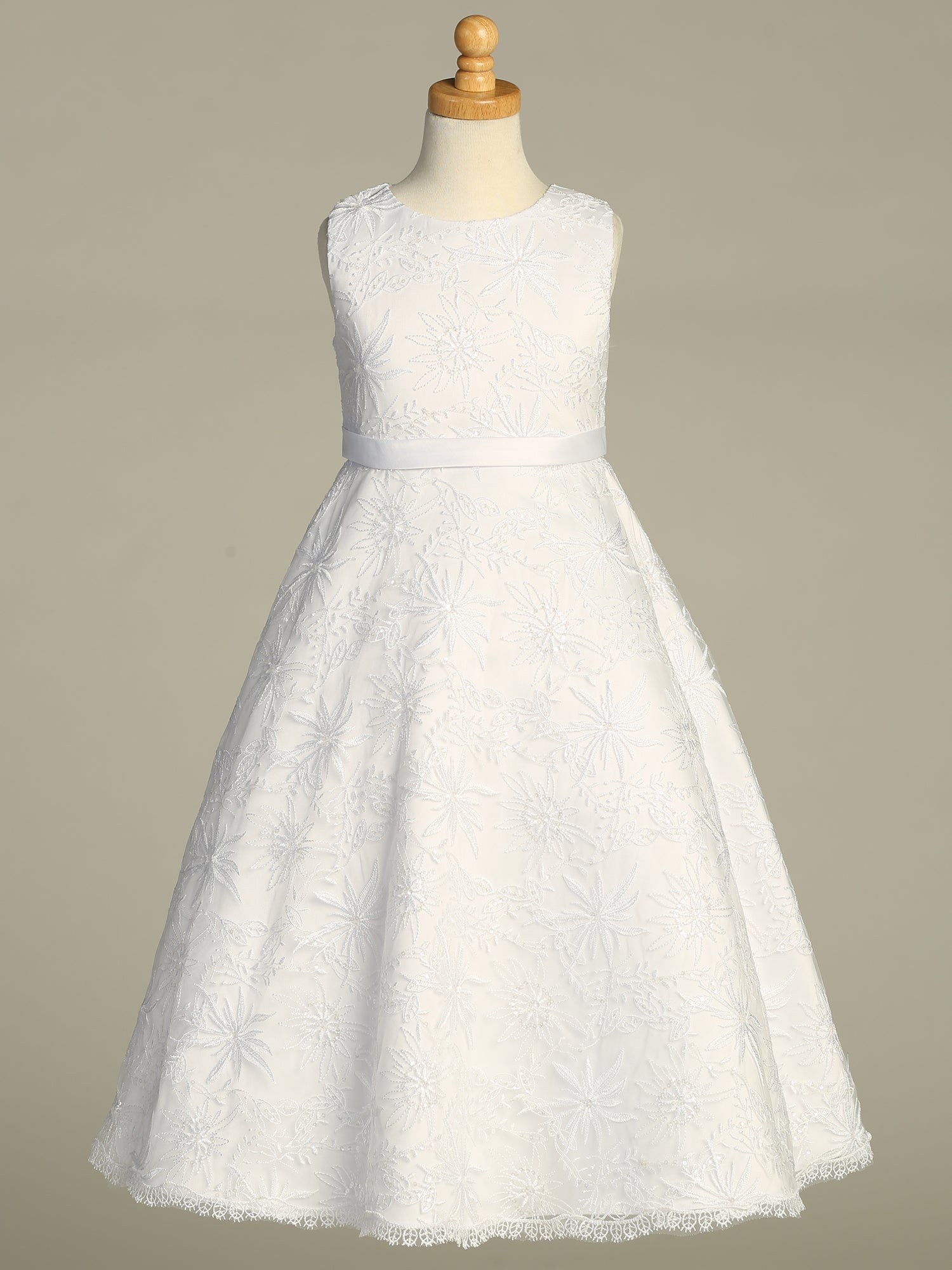 Lovely Embroidered A-Line White Girls Dress Plus Size Canada