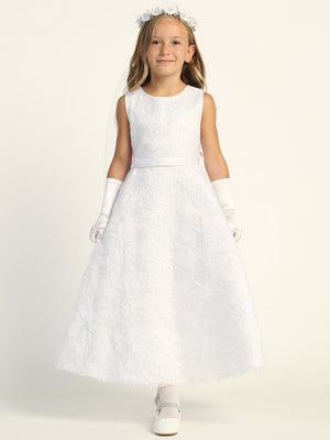 Lovely Embroidered A-Line White Girls Dress Plus Size Canada live