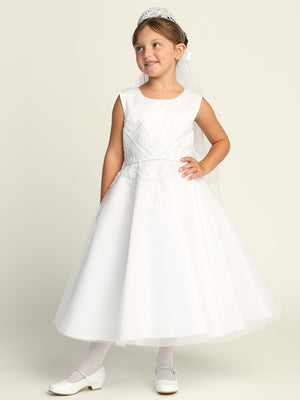 Lovely Embroidered A Line Girls White Dress Plus Size Canada 