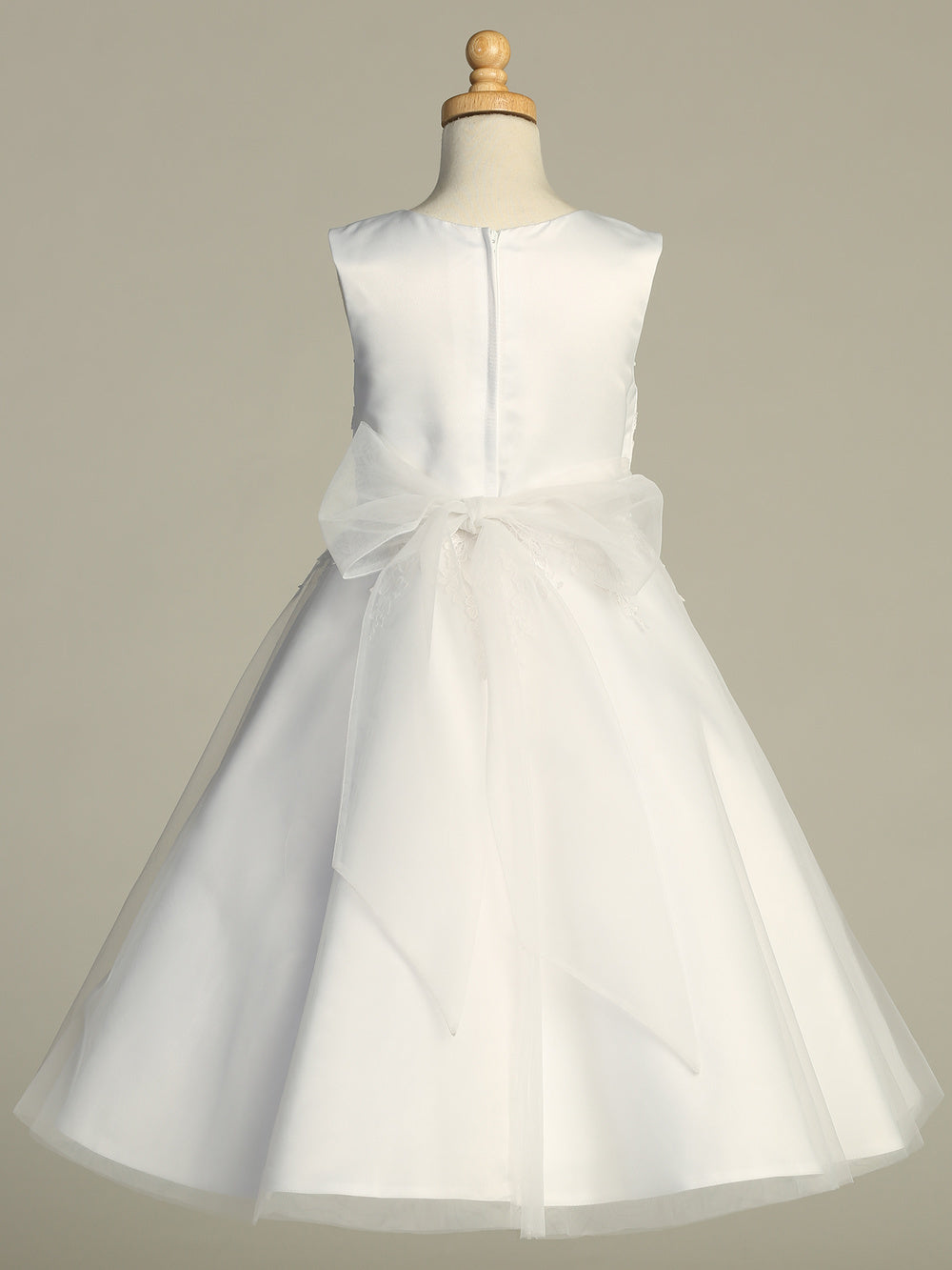 Lovely Embroidered A Line Girls White Dress Plus Size Canada -Back