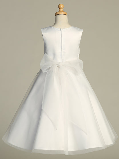 Lovely Embroidered A Line Girls White Dress Plus Size Canada -Back