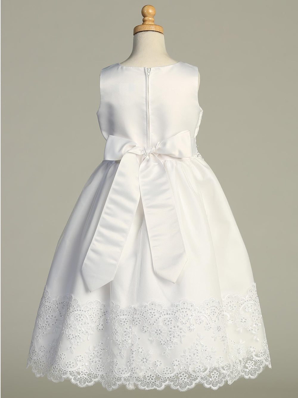 Lovely Embroidered Tulle White Girls Dress Plus Size Canada back