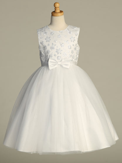 Lovely Embroidered Tulle With Bow White Girls Dress Plus Size Canada mannequin