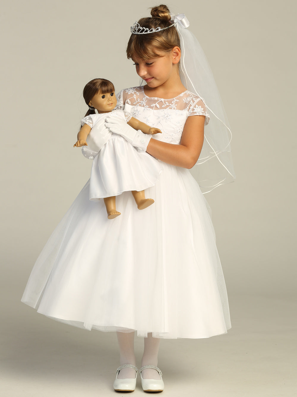 Lovely Floral Sequins & Pearl Top Girls Dress Plus Size Canada  girl & doll