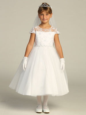 Lovely Floral Sequins & Pearl Top Girls Dress Plus Size Canada  live