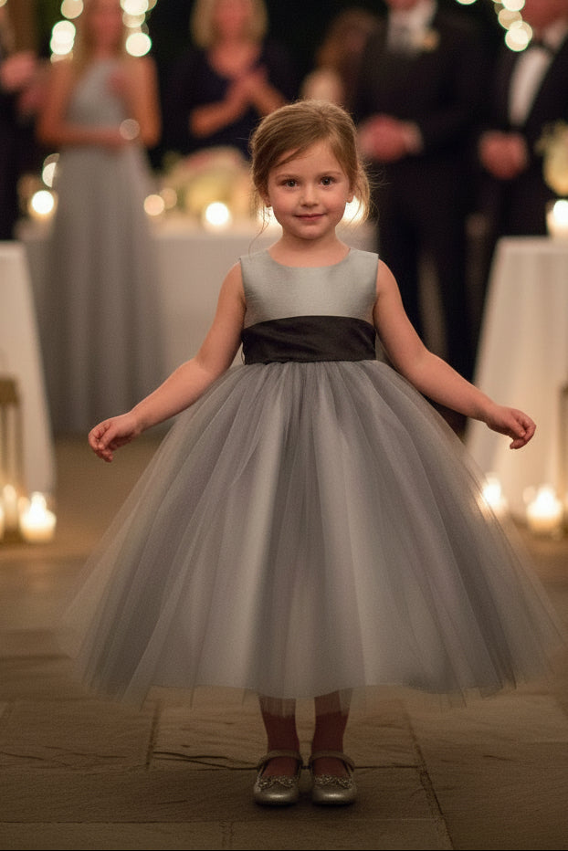 Lovely Full Layered Tulle Girls Dress To Customise Canada  silver