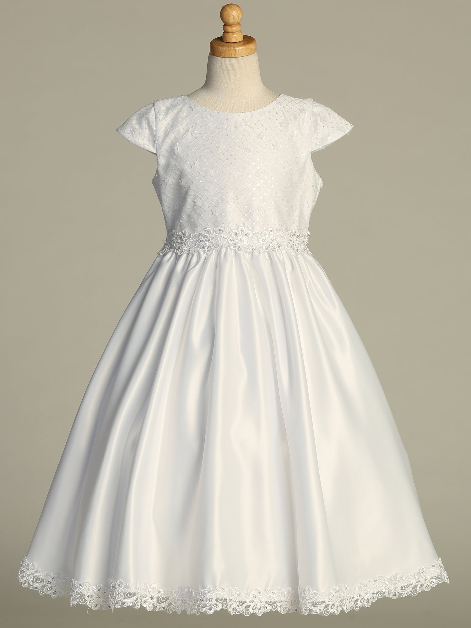 Lovely Tulle Bodice With Sequins White Girls Dress Plus Size Canada