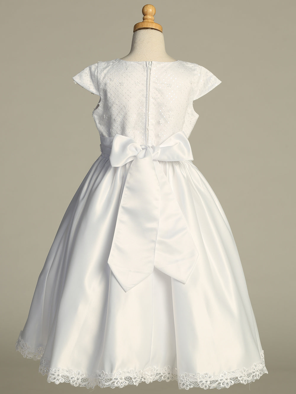 Lovely Tulle Bodice With Sequins White Girls Dress Plus Size Canada back