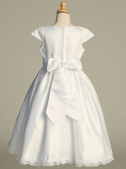 Lovely Tulle Bodice With Sequins White Girls Dress Plus Size Canada back