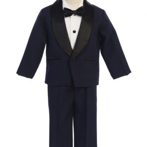 Boys One Button Dinner Jacket Tuxedo Boys navy tuxedo 4 piece Grandmas Little Darlings Canada