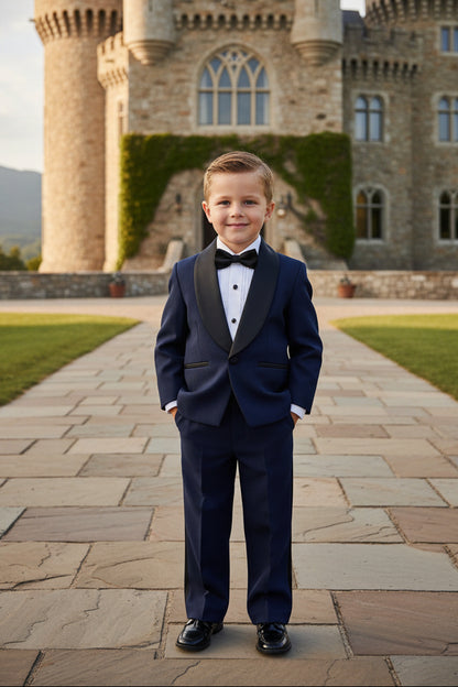 One Button Boys Formal Dinner Jacket Tuxedo Navy Ivory Canada navy tux live 2