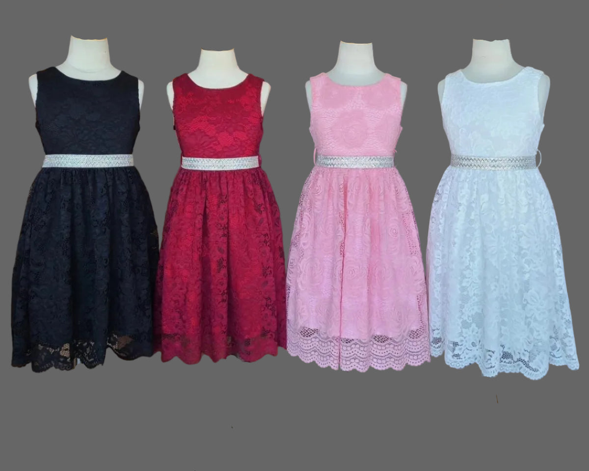 Plus Size Lace Girls Party Dress Multi Colour Canada