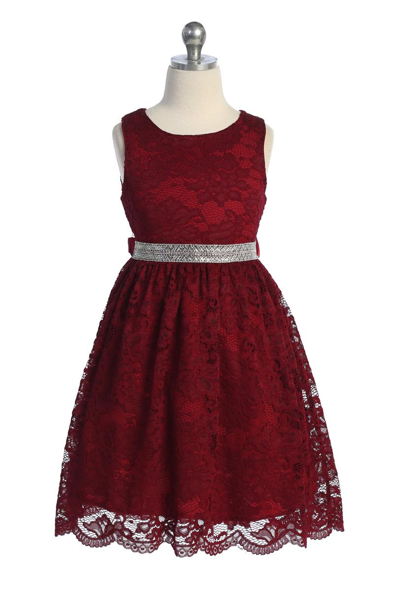 Plus Size Lace Girls Party Dress Multi Colour Canada burgundy