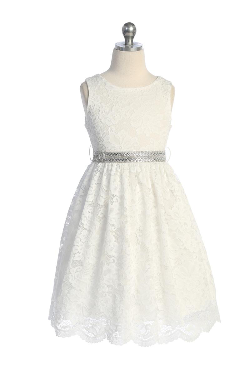 Plus Size Lace Girls Party Dress Multi Colour Canada white