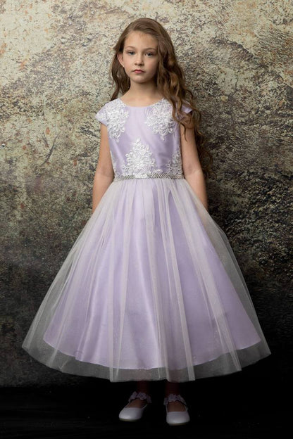 Pretty Girls Romantic Peek Sleeve Dress Poly Silk Tulle Tea Lilac Side Length Canada