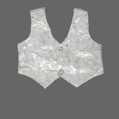 ROSE Boys Vest Set Baptism Christening Paisley Print Satin White Canada