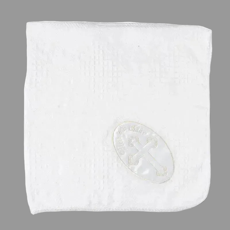 Rose Baptism blanket white satin cross no box Canada
