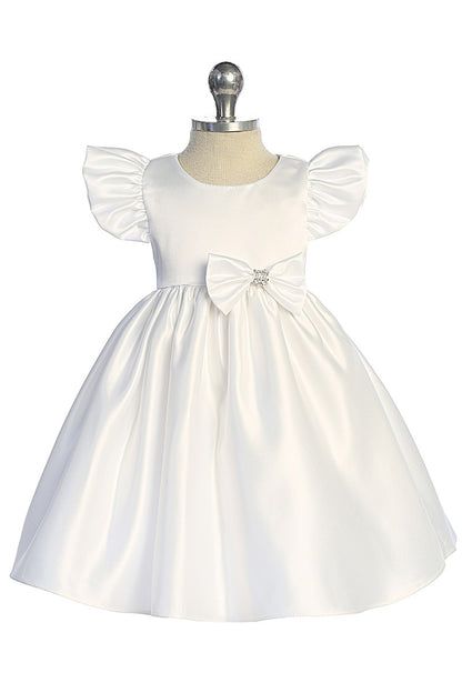 Satin Baby Dress Removable Rhinestone Bow Multi Colour Canada front