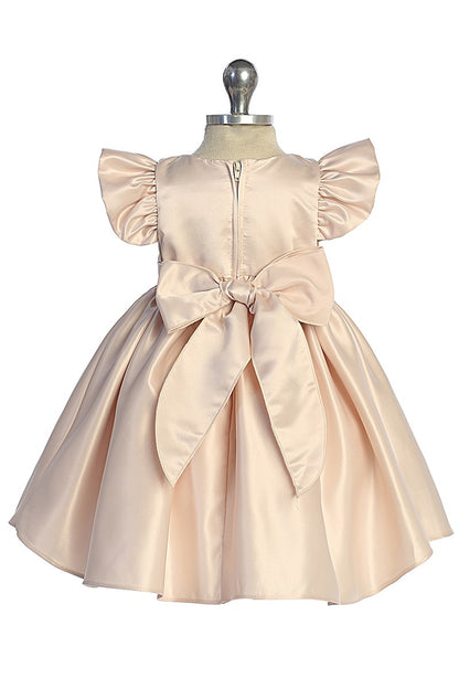 Satin Baby Dress Removable Rhinestone Bow Multi Colour Canada lilac back chapagne