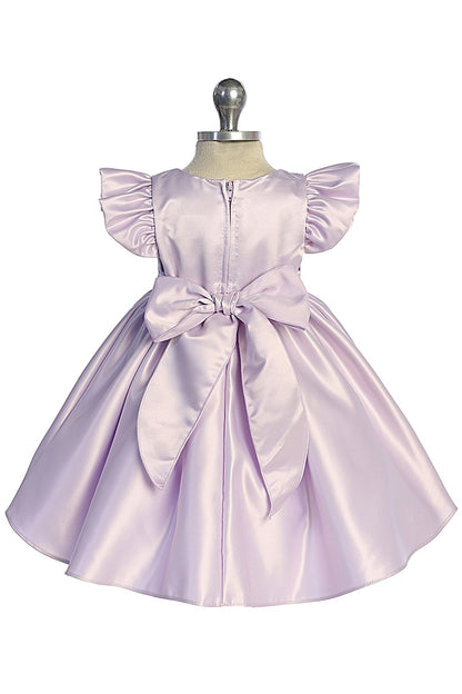 Satin Baby Dress Removable Rhinestone Bow Multi Colour Canada lilac back lilac