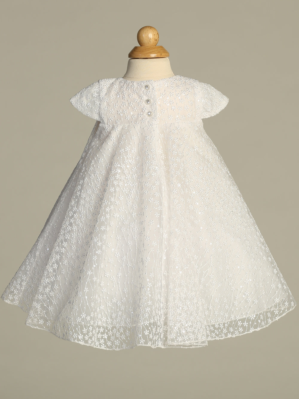 Satin Big Bow Baptism Christening Dress White Canada  back