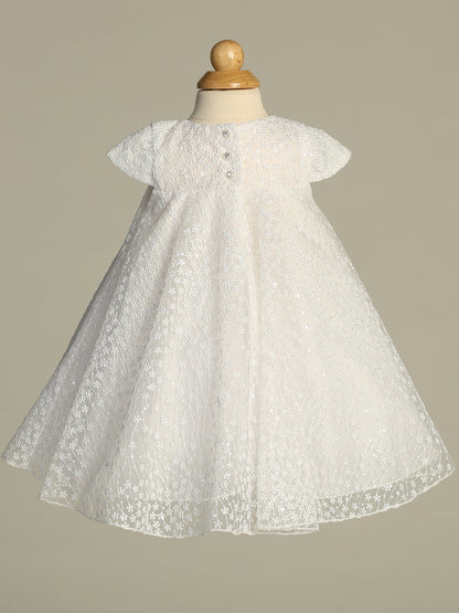 Satin Big Bow Baptism Christening Dress White Canada  back