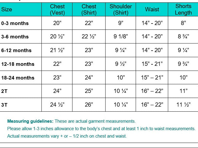 Satin Diamond Print Boys Vest & Short Set Baptism chart