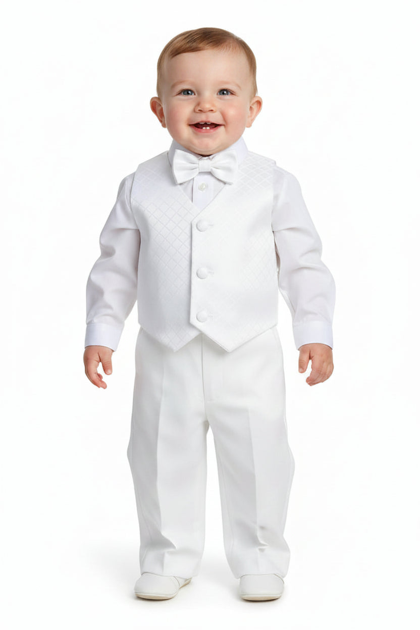 Satin Diamond Print Vest & Pant Set Baptism Christening Larger Sizes Canada